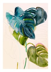 Leigh Viner - Blue Monstera Print