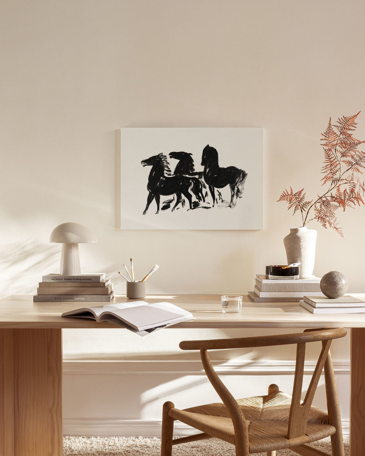 Leo Gestel - Three Black Horses Canvas print