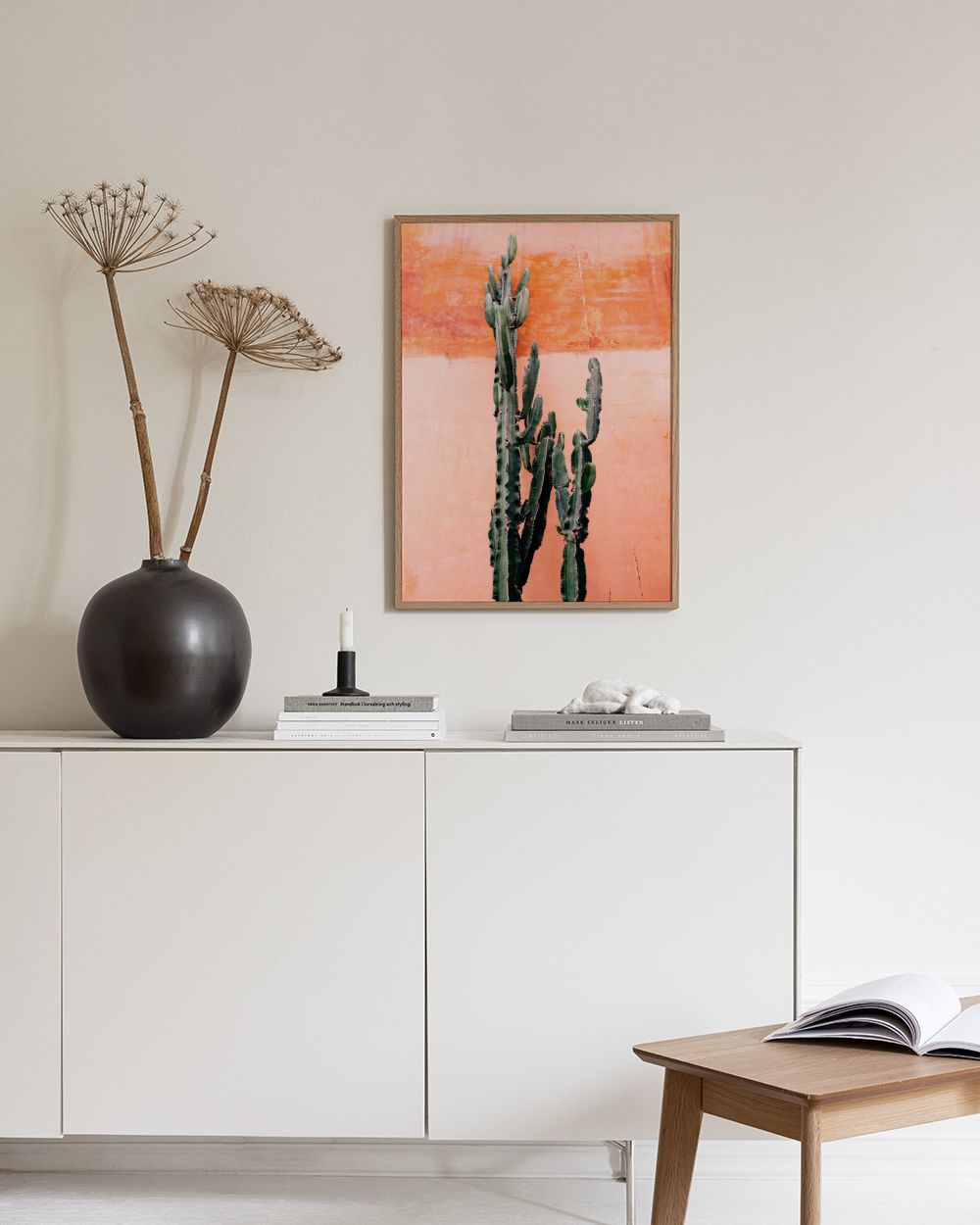 Orange Cactus Wall Print