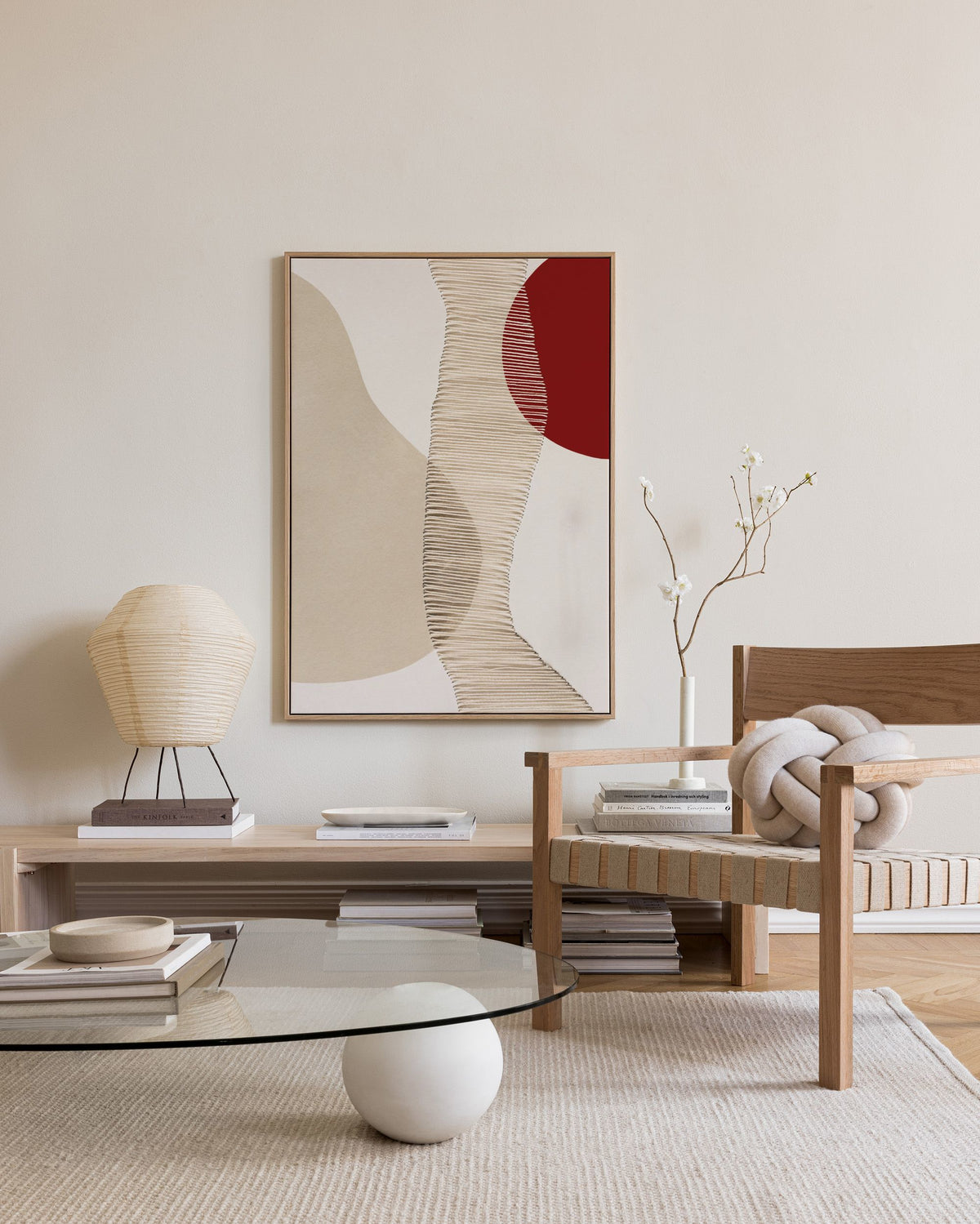 Red and Beige Canvas print