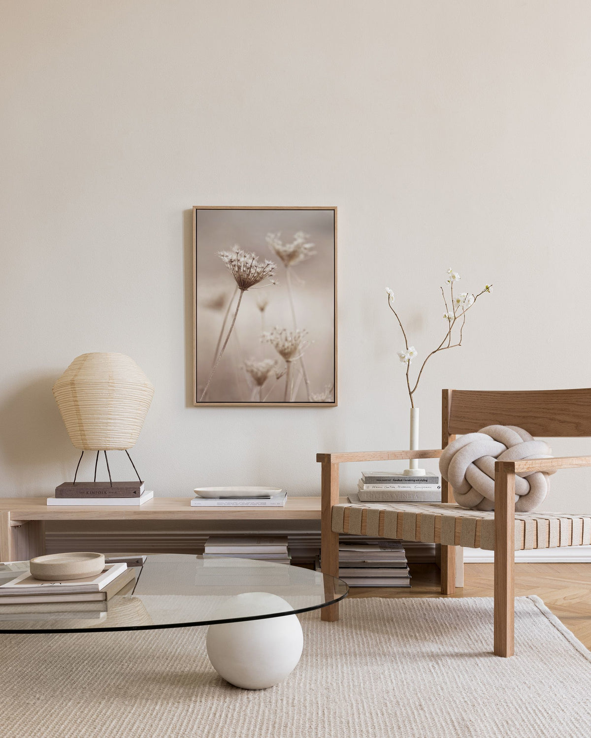 Wildflowers in Beige Canvas print