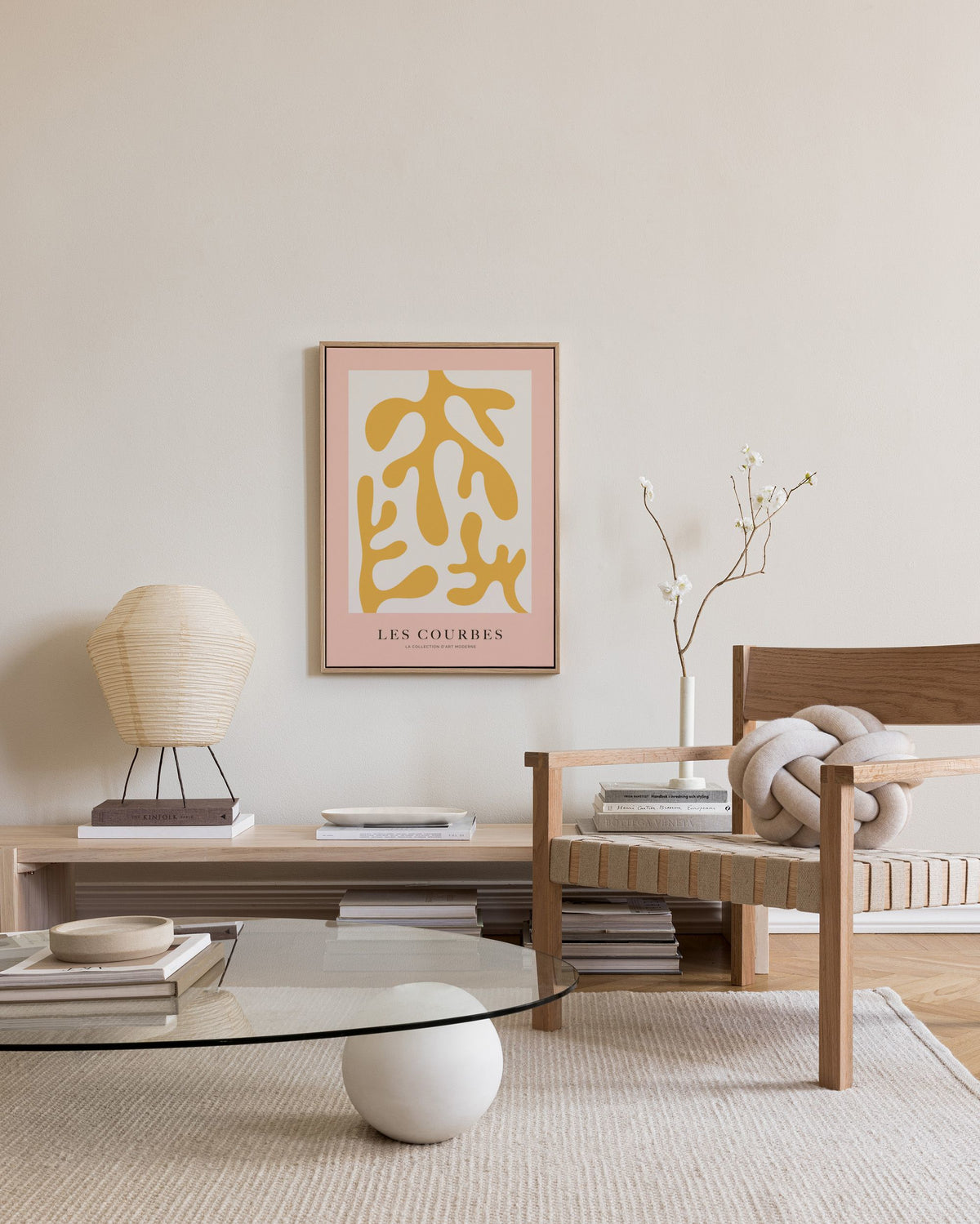 Les Courbes Jaune Canvas print
