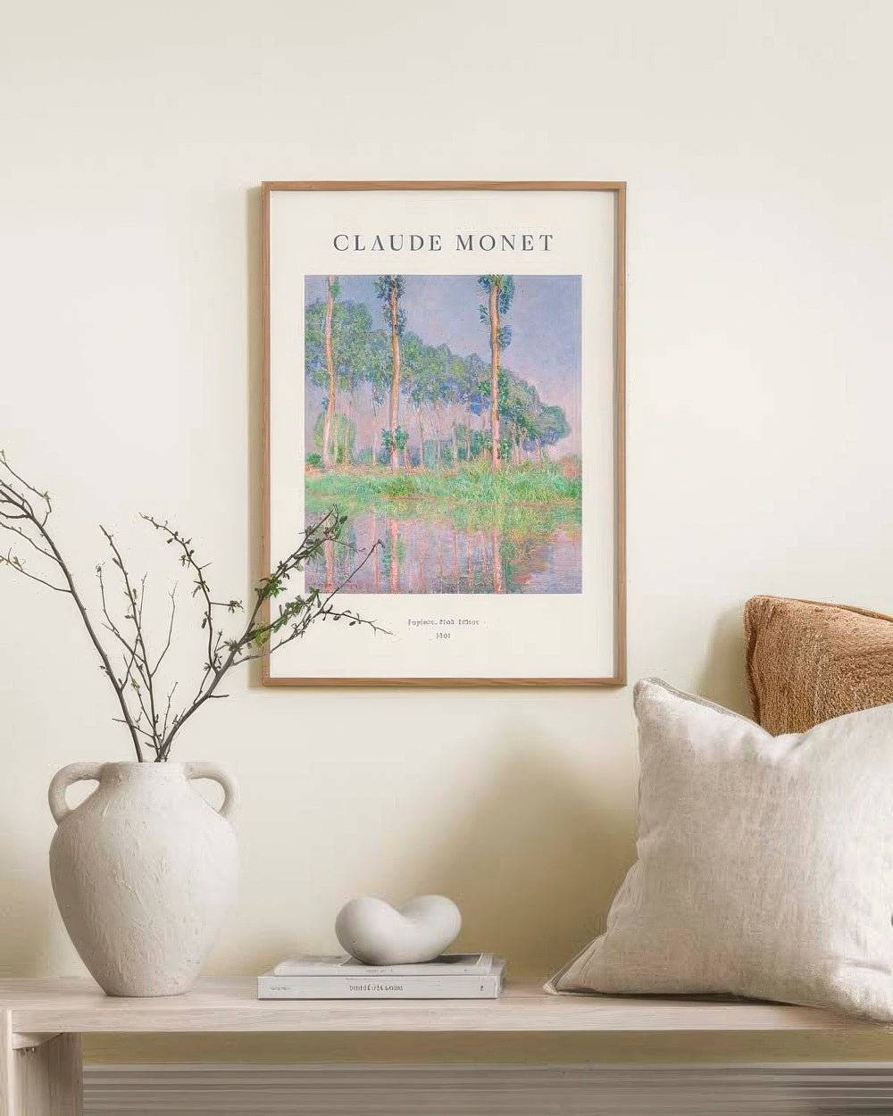 Monet - Poplars, Pink Effect Print