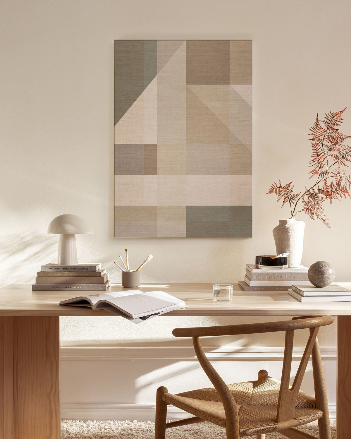 Linen Block Shapes No2 Canvas