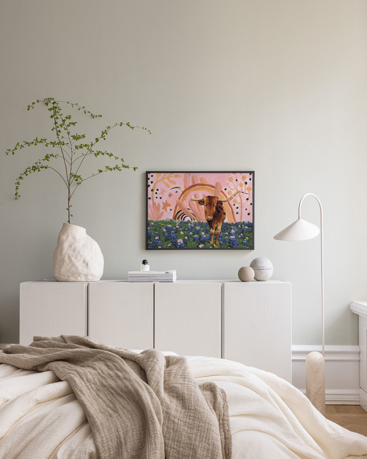 Eleanor Baker - Rainbow Longhorns Canvas print