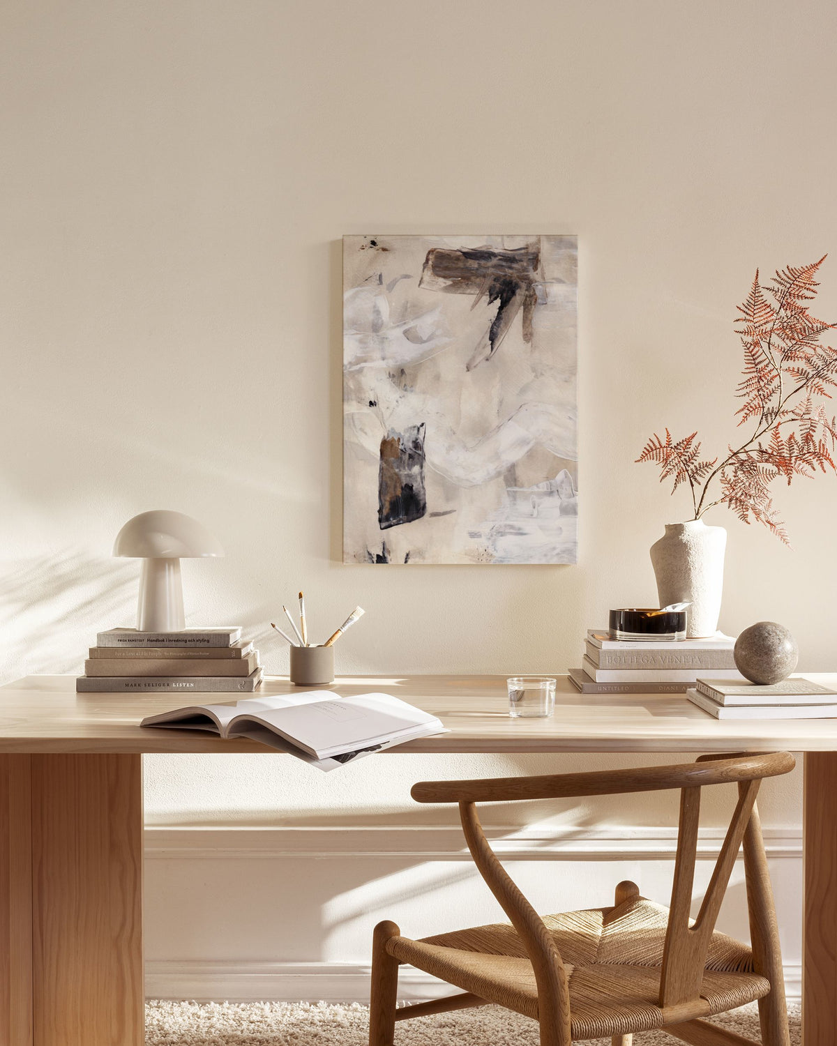 Beige Painting No1 Canvas print