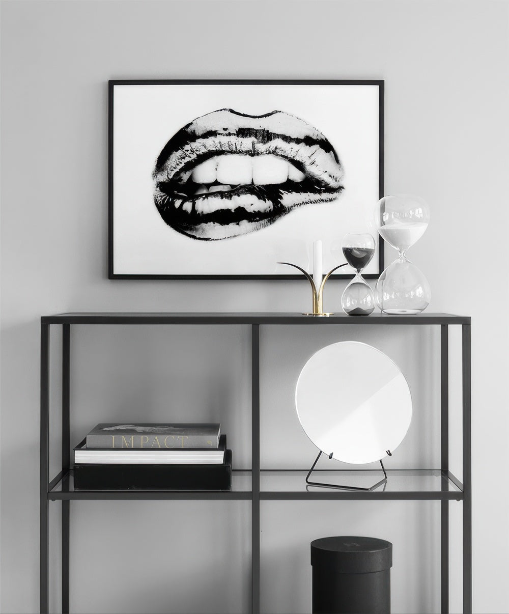 Monochrome Lips Print