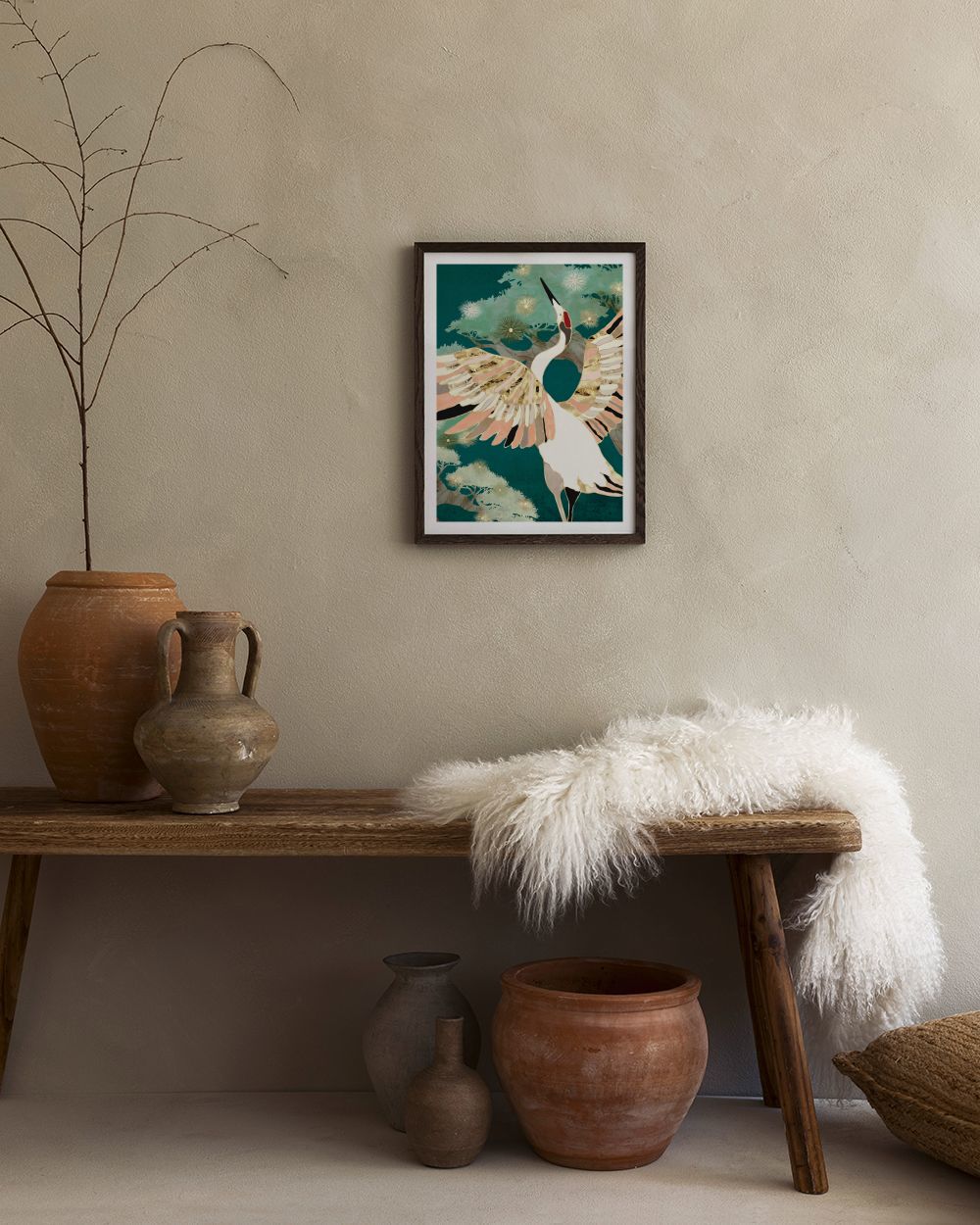 SpaceFrog Designs - Golden Crane Print