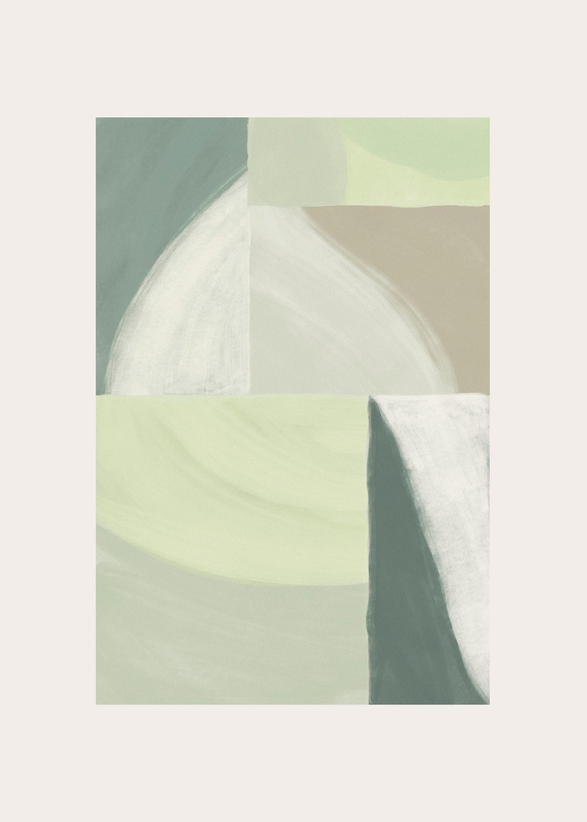 Green Color Blocks Print
