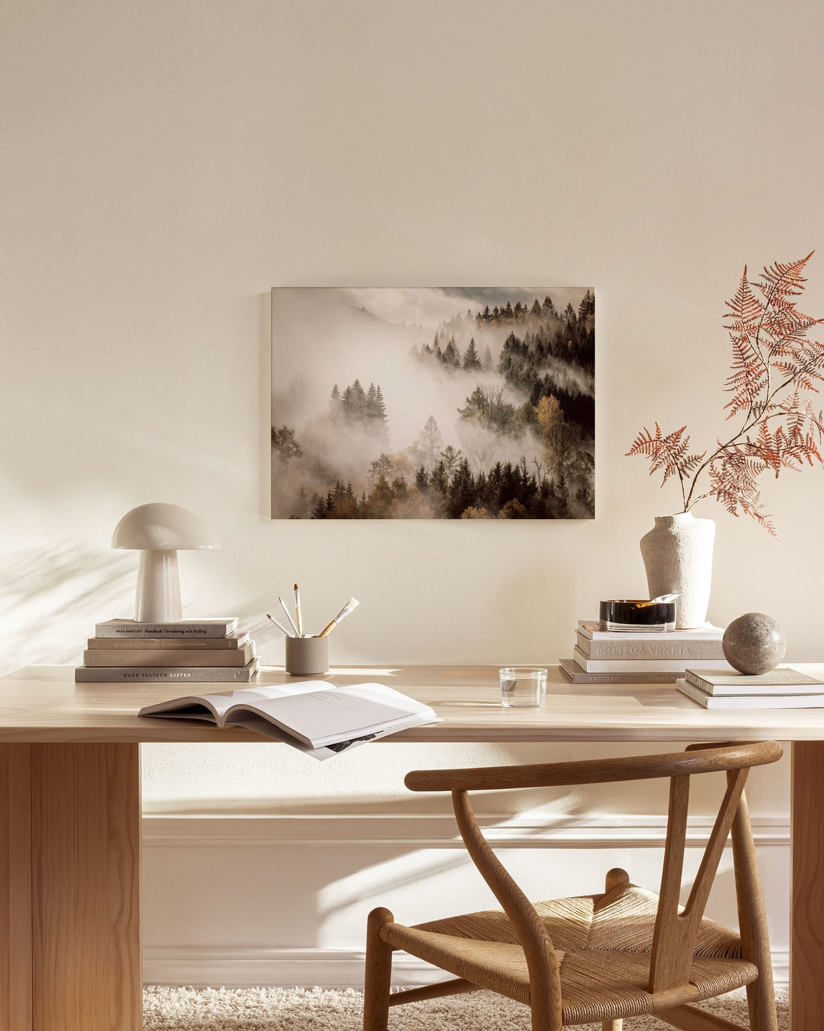 Misty Autumn Forest Canvas print