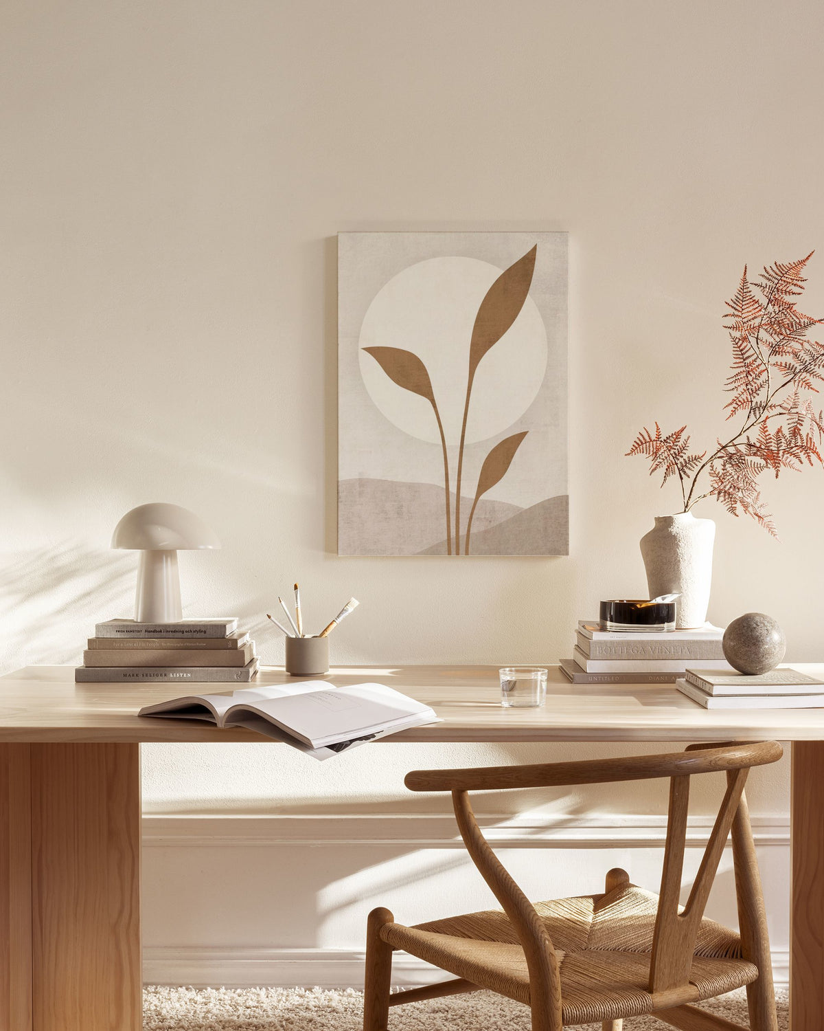 Beige Solar Canvas print