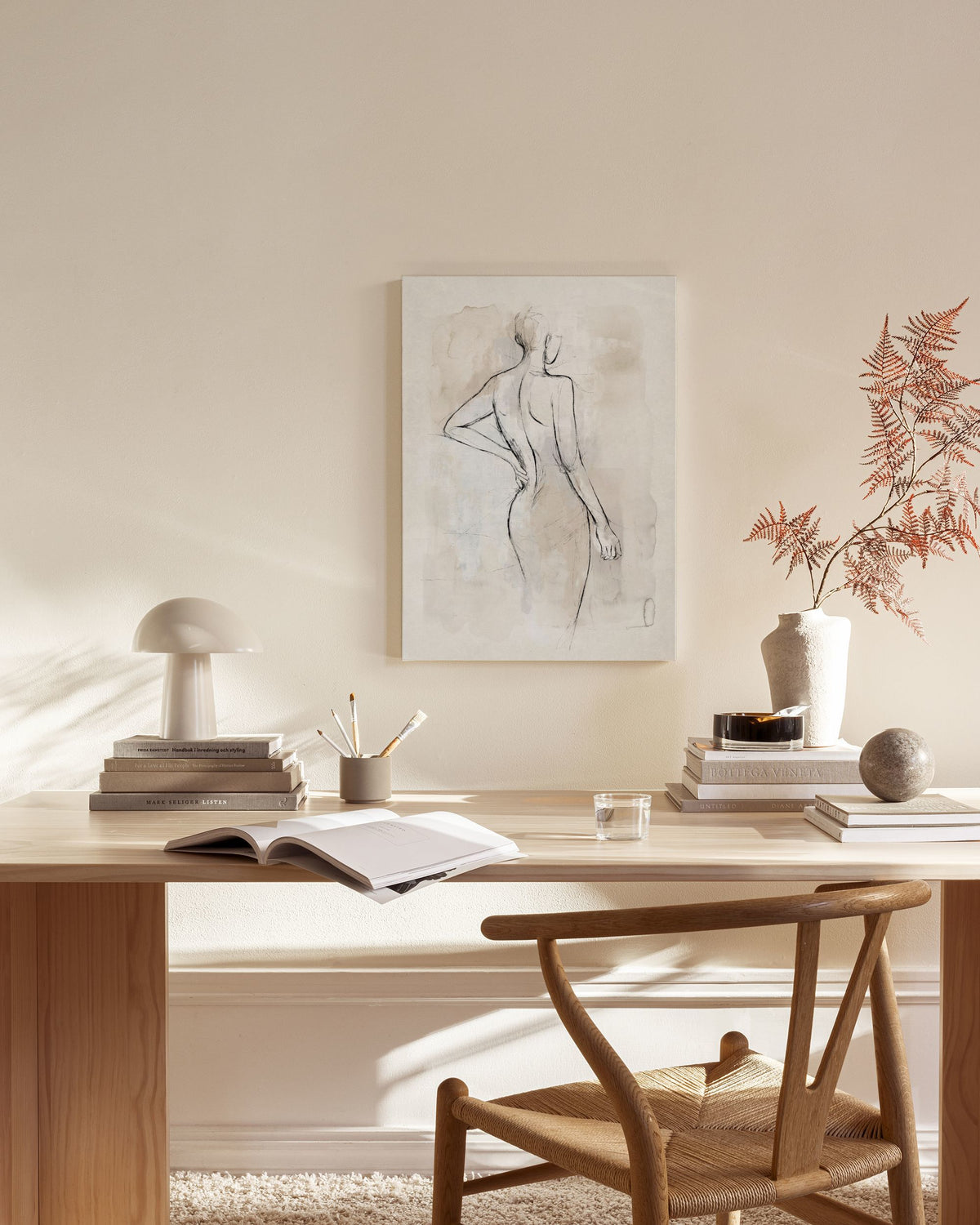 Abstract Body Sketch No2 Canvas print