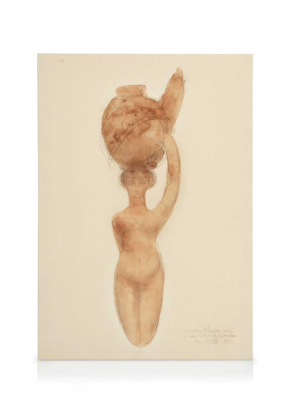 Auguste Rodin - Nude Woman Carrying Vase on Head Canvas print