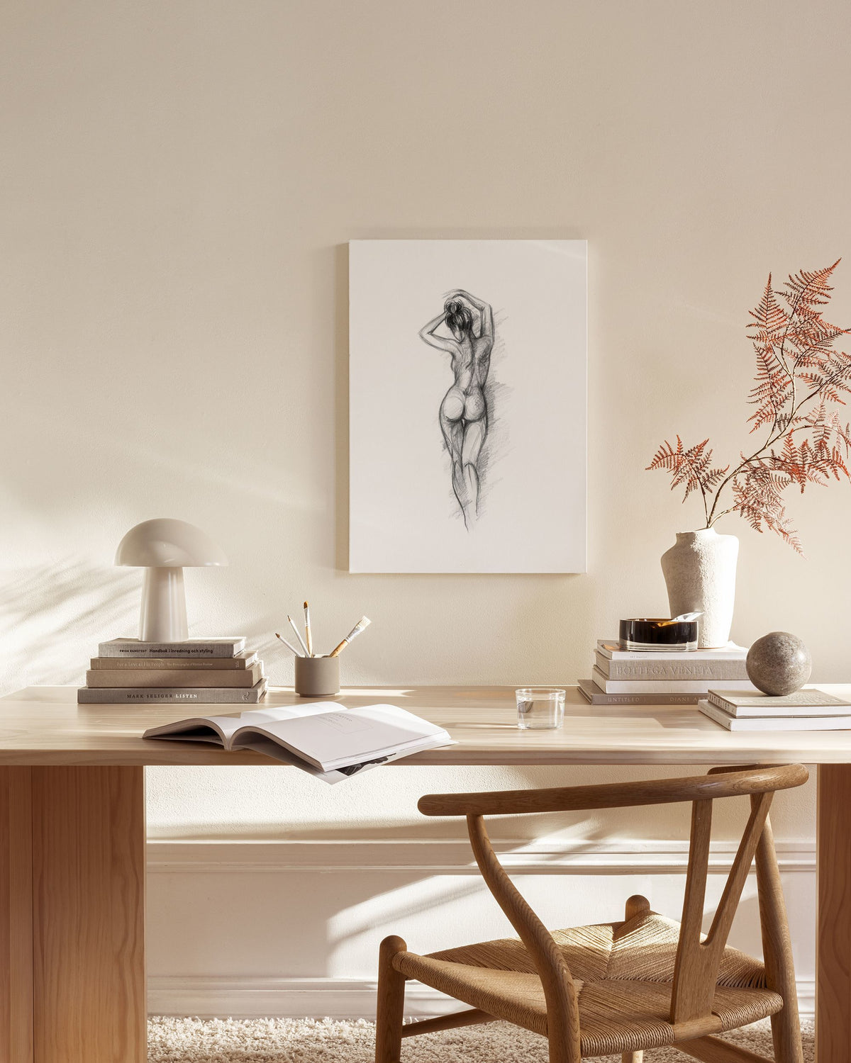 Posing Sketch Canvas print