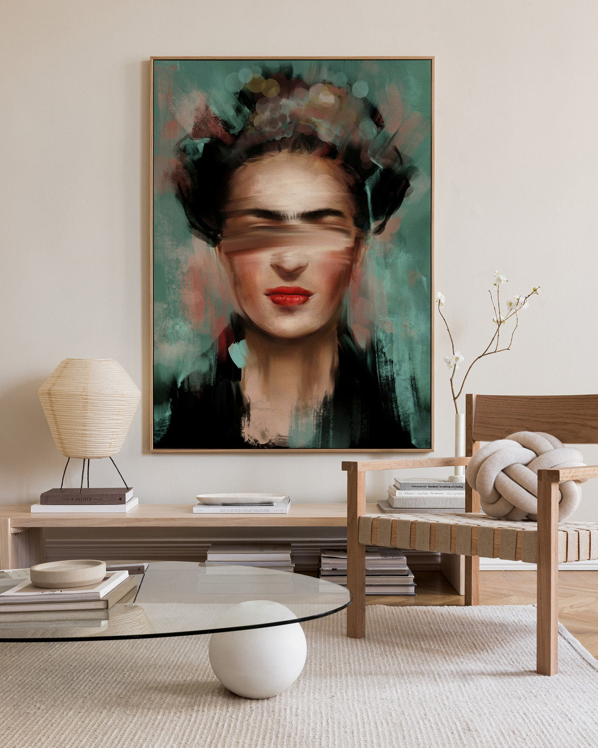 Kahlo in Green Canvas print