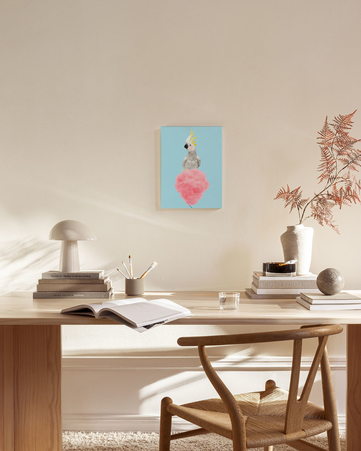 Cotton Candy Cockatoo Canvas print