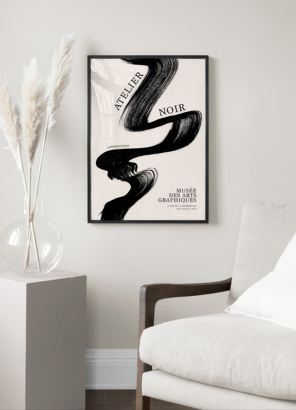 Black Brush Stroke Print