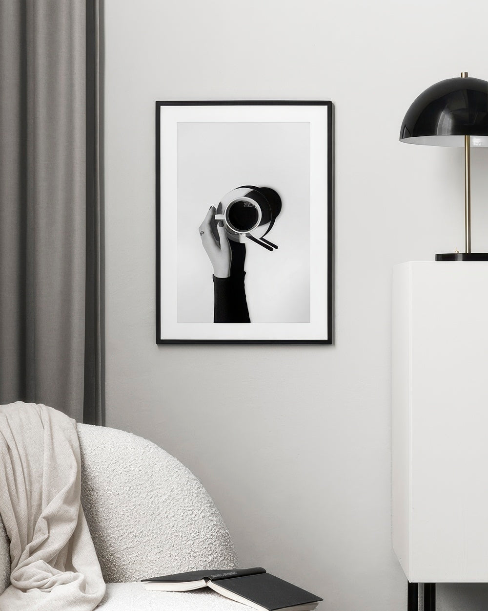 Black and White Coffee Print