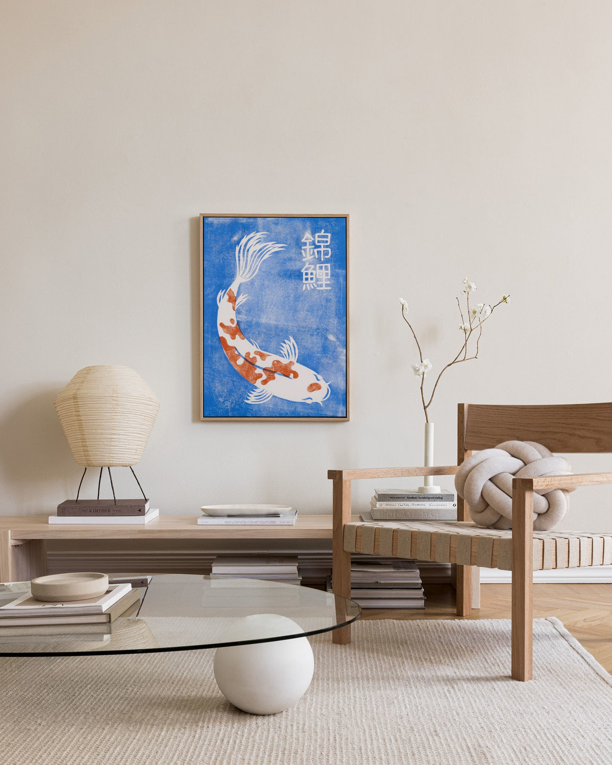 Linocut Koi Canvas print