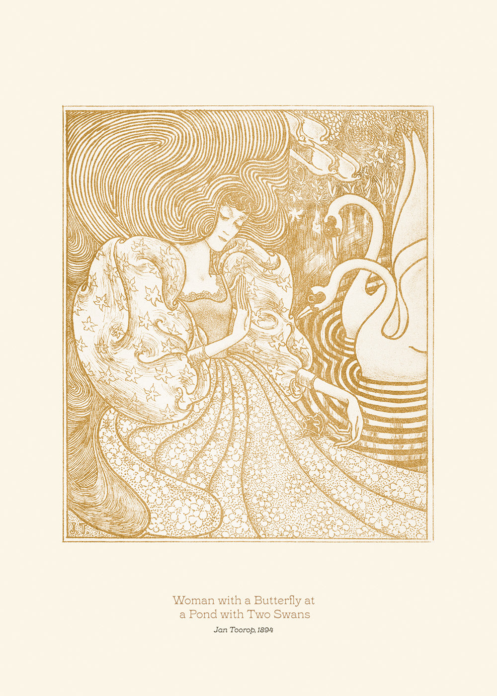 Jan Toorop - Woman with a Butterfly Print