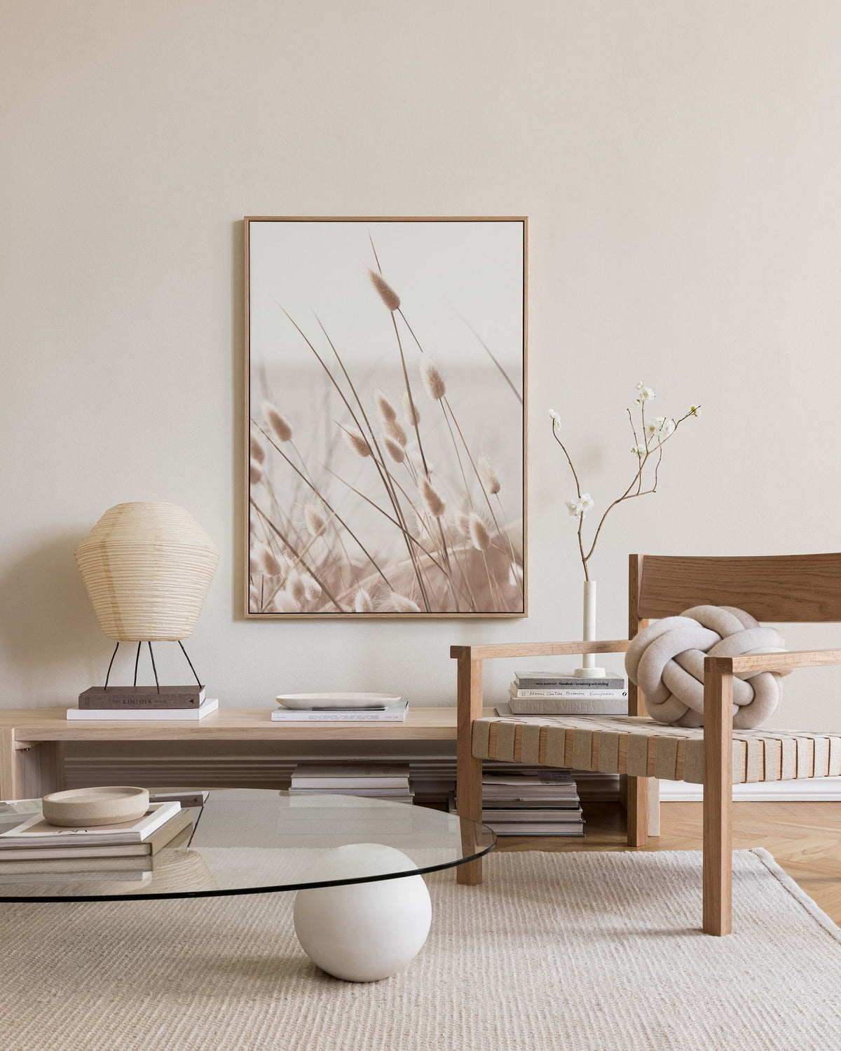 Beige Grass by the Sea Canvas print