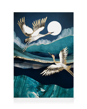 SpaceFrog Designs - Midnight Cranes Canvas print