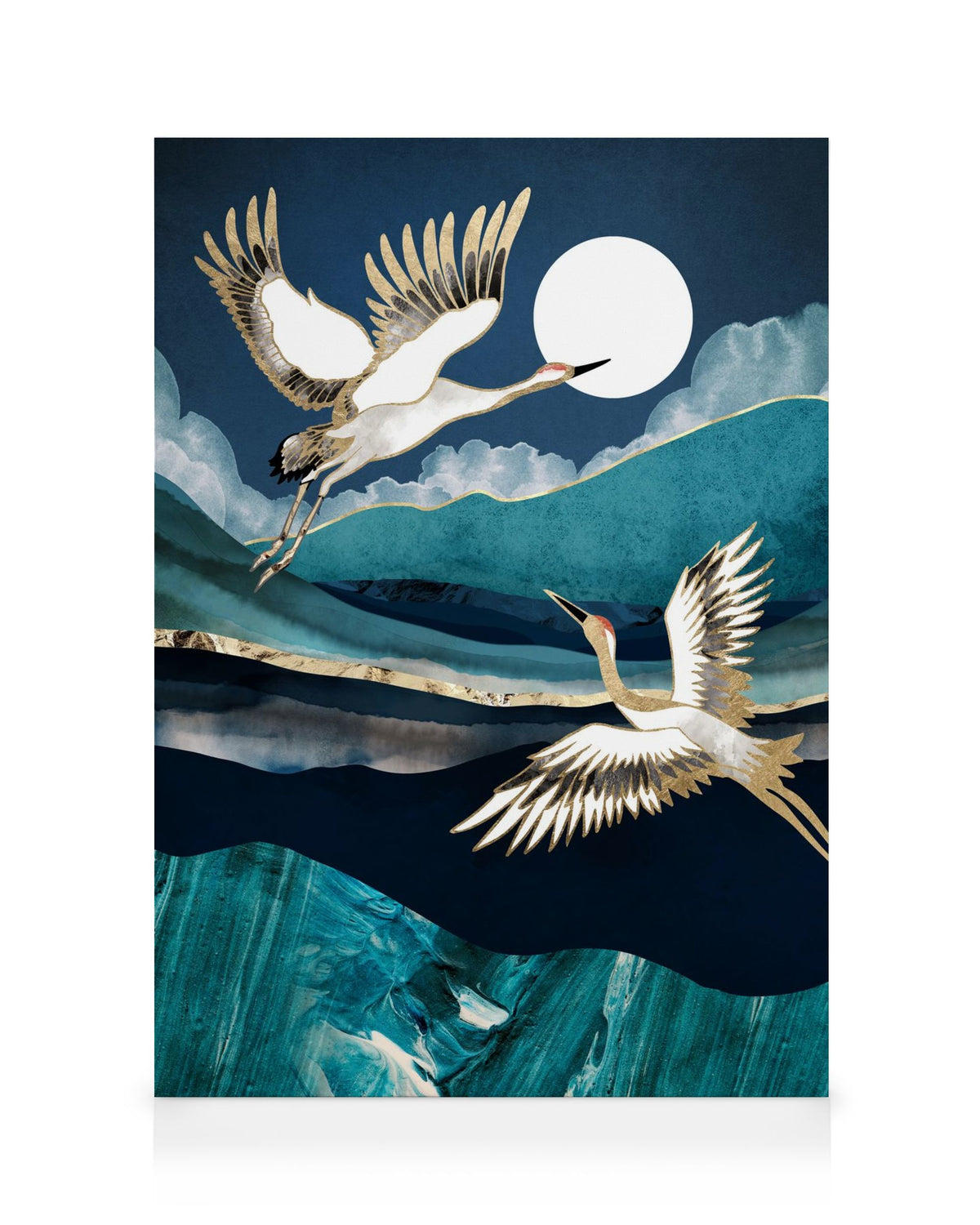 SpaceFrog Designs - Midnight Cranes Canvas print