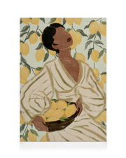 Woman in Citrus Garden Canvas print