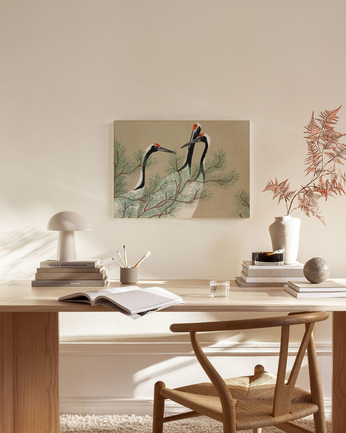 Kamisaka Sekka - Cranes from Momoyogusa Canvas print