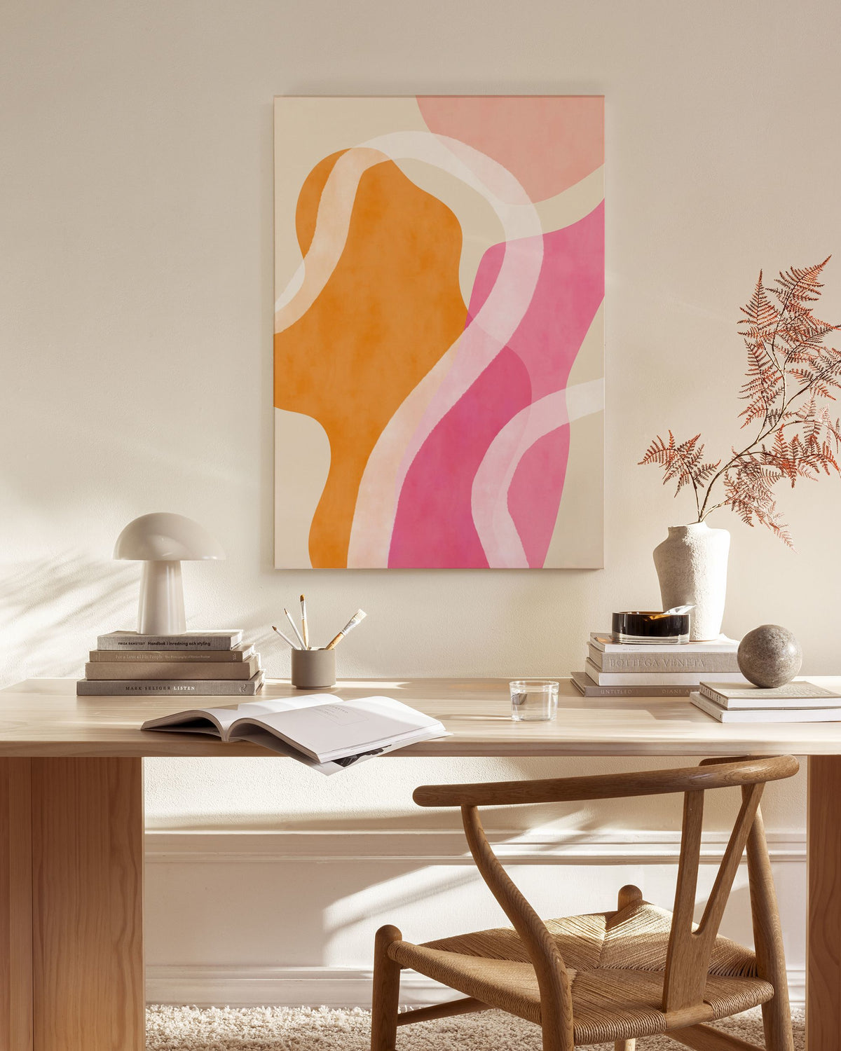 Abstract Pink Shapes No1 Canvas print