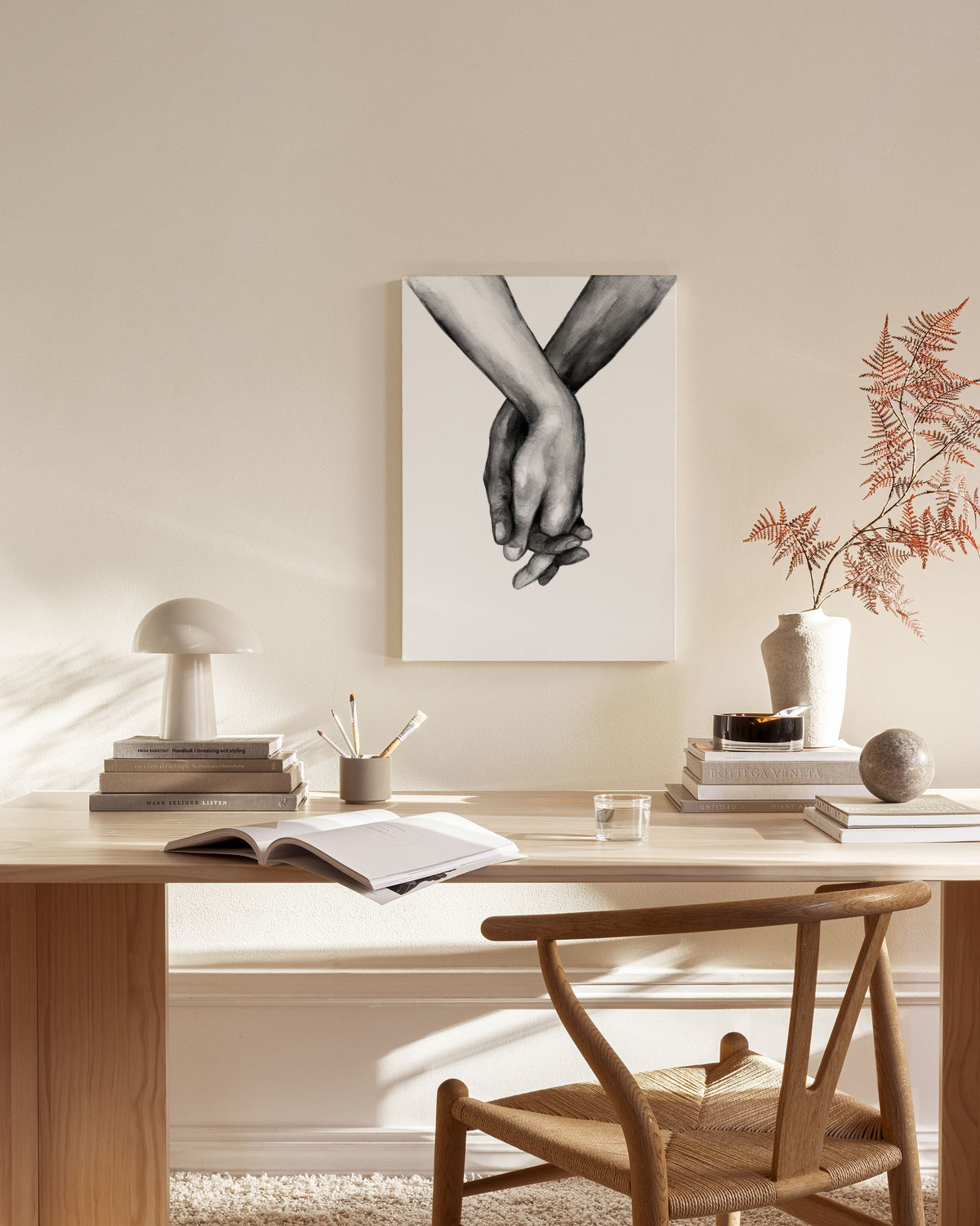 Watercolor Hands No1 Canvas print