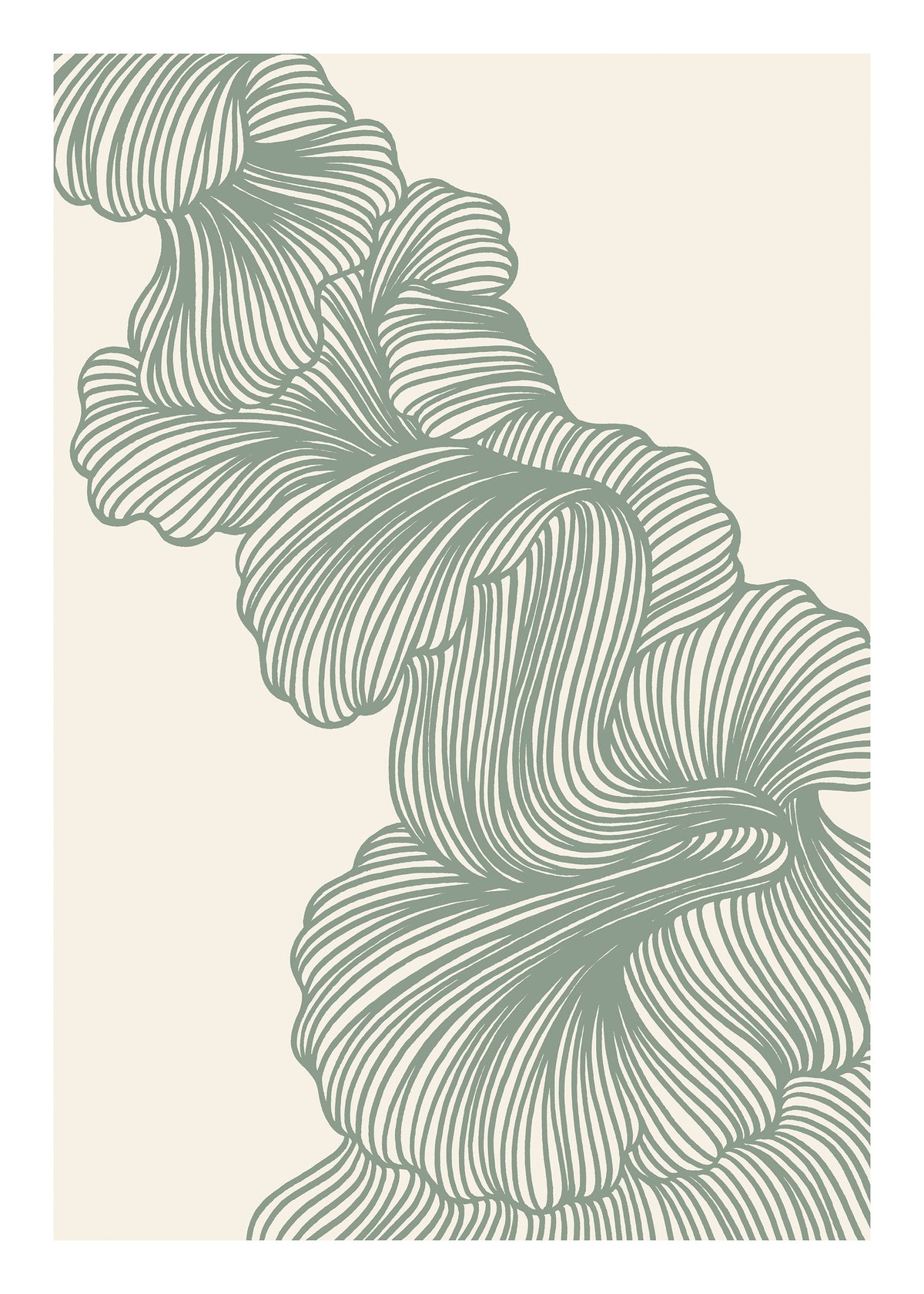 Abstract Green Lines No3 Print