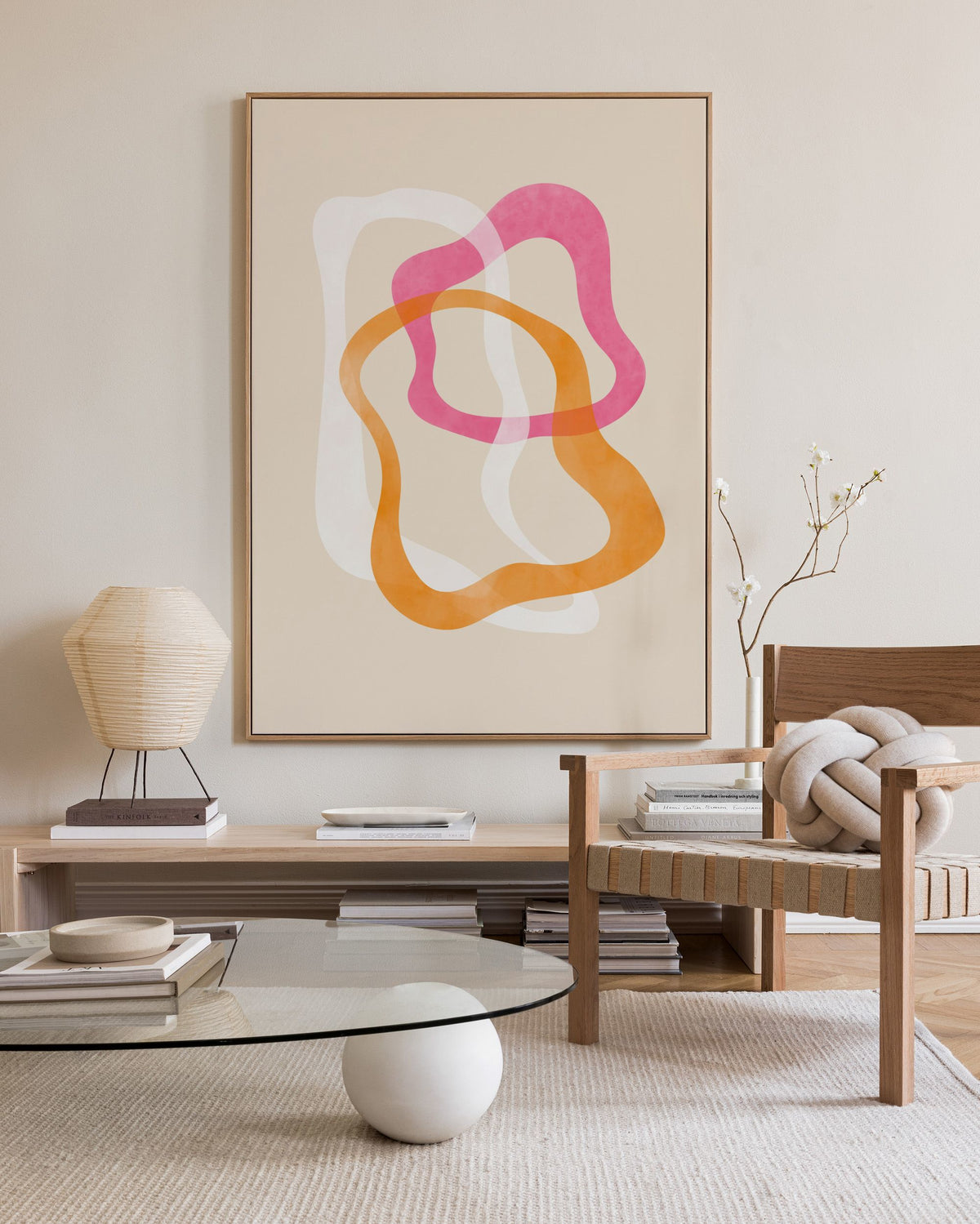 Abstract Pink Shapes No2 Canvas print