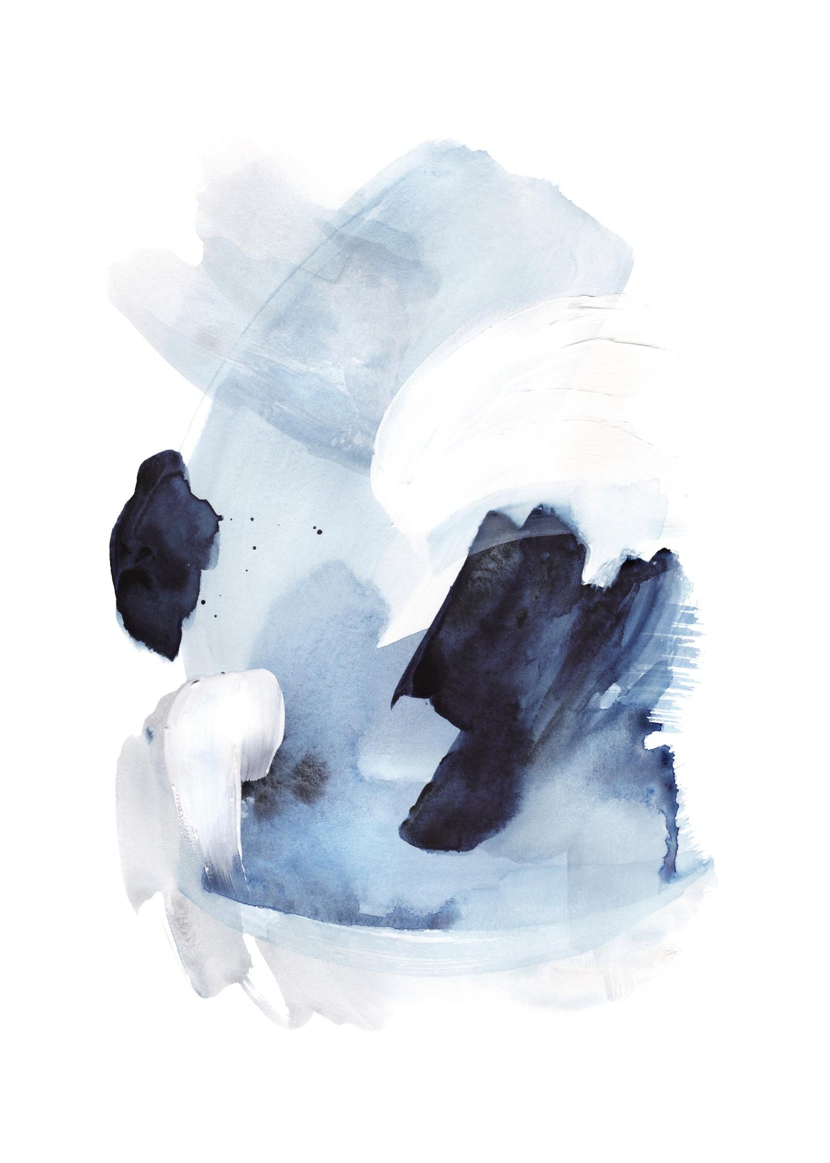 Watercolor Blues No1 Print