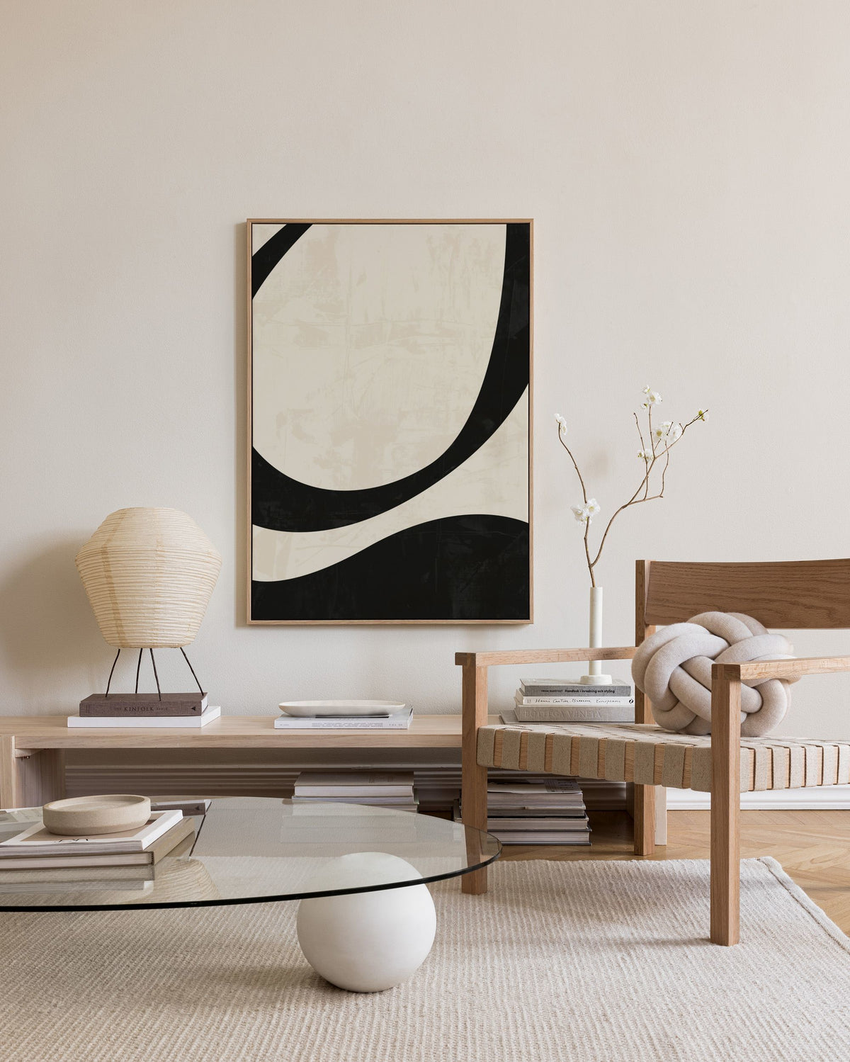 Black and Beige Centerpiece No2 Canvas print