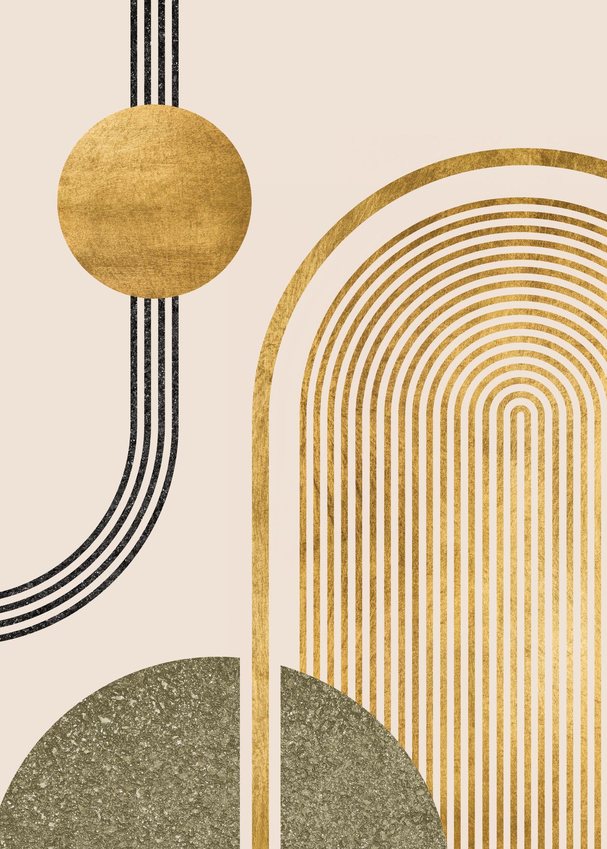 Green & Gold No1 Print