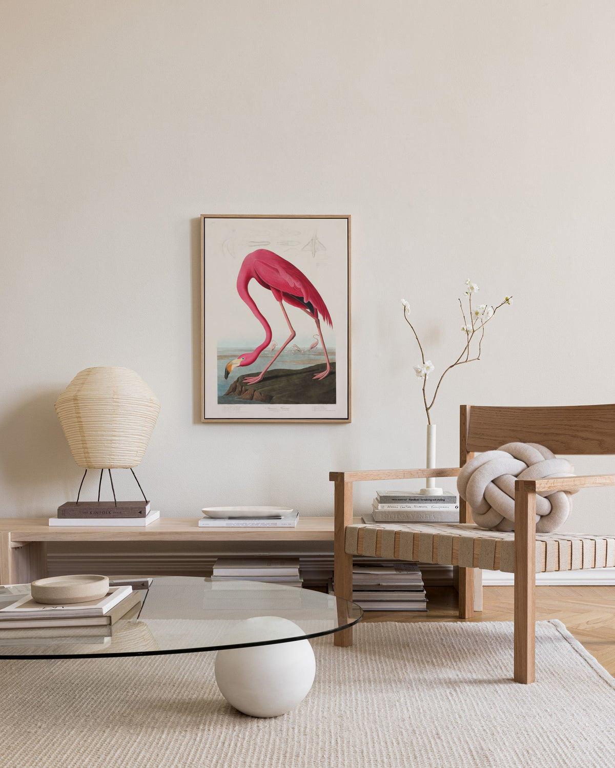 Audubon - Pink Flamingo from Birds of America Canvas print