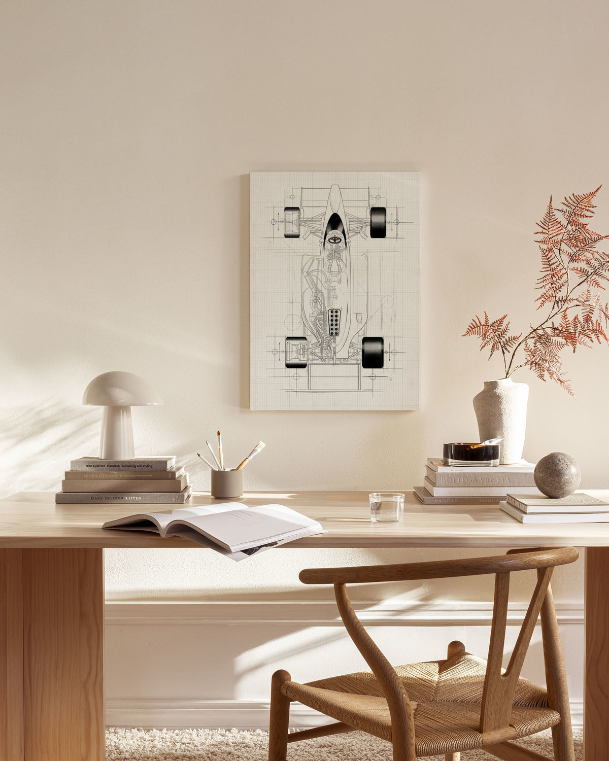 Racing Car Sketch Canvas print
