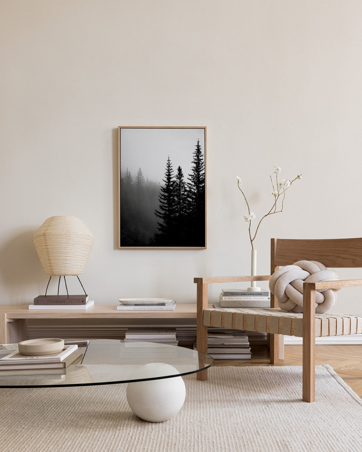 Tree Tops B&W Canvas print