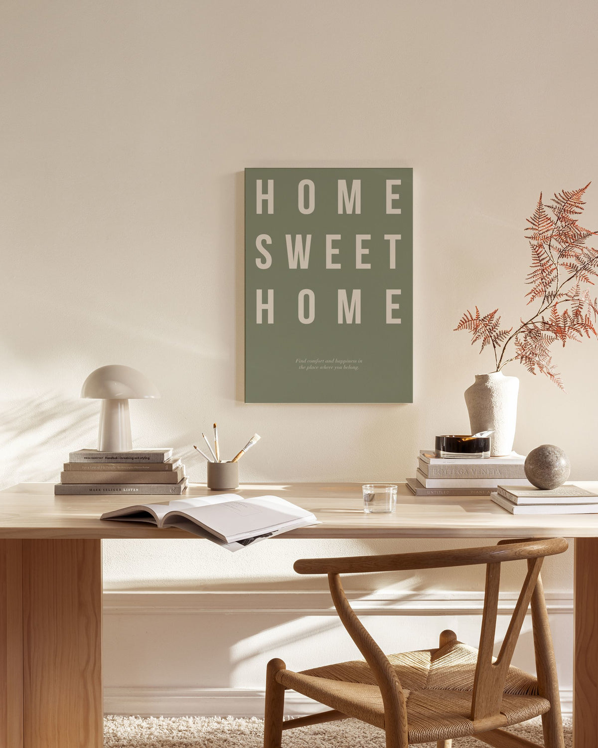 Home Sweet Home in Green Canvas print