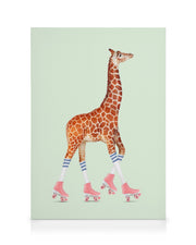 Jonas Loose - Rollerskating Giraffe Canvas print
