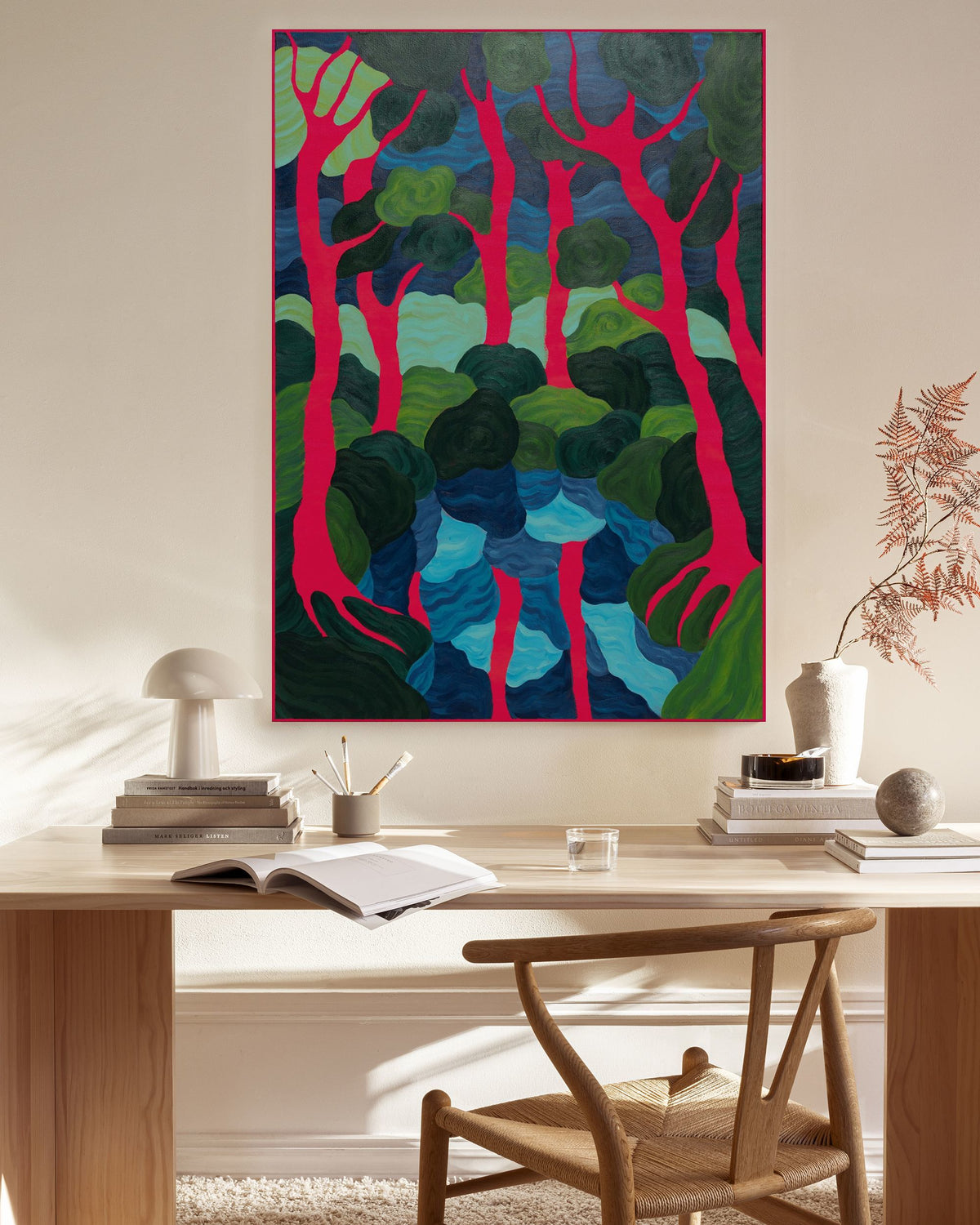 Fluorescent Wood Canvas print