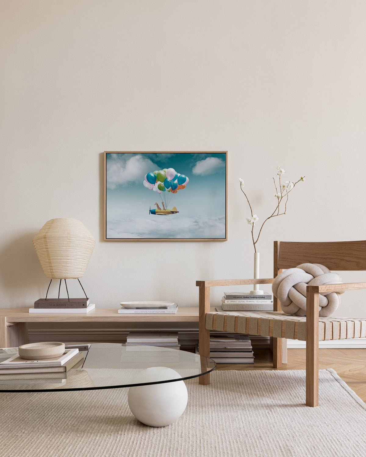 Airplane With Balloons Canvas print