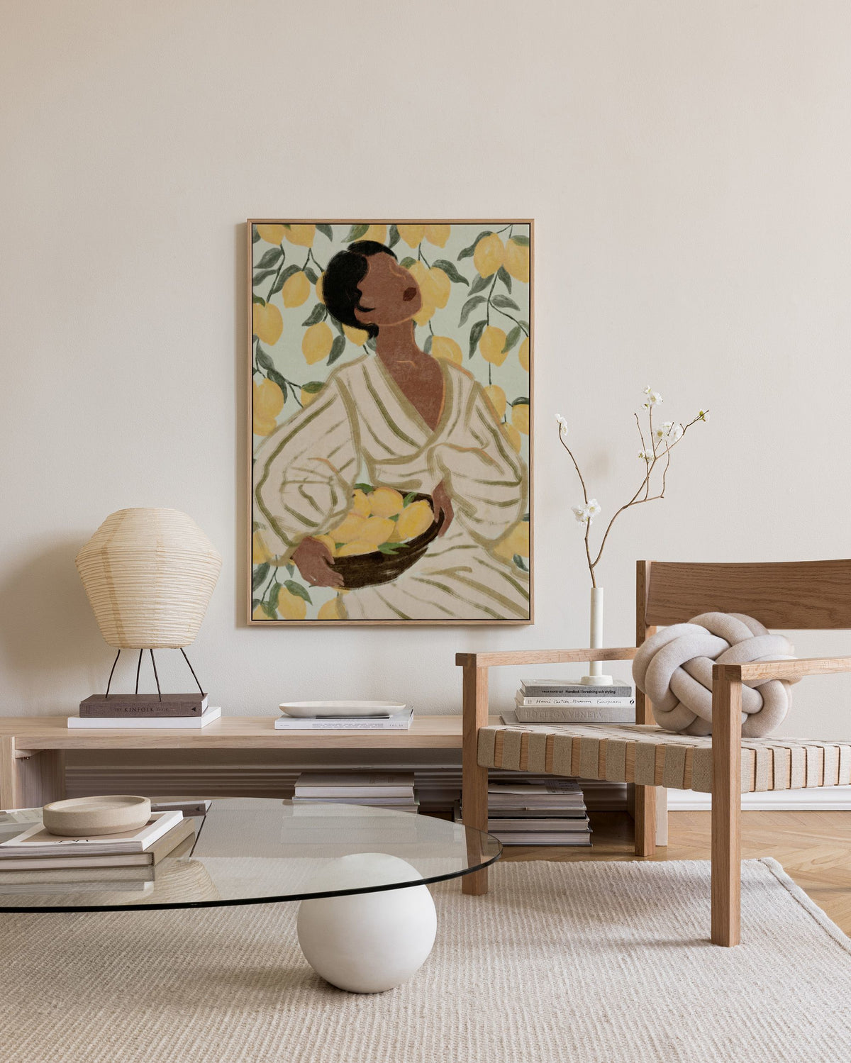 Woman in Citrus Garden Canvas print