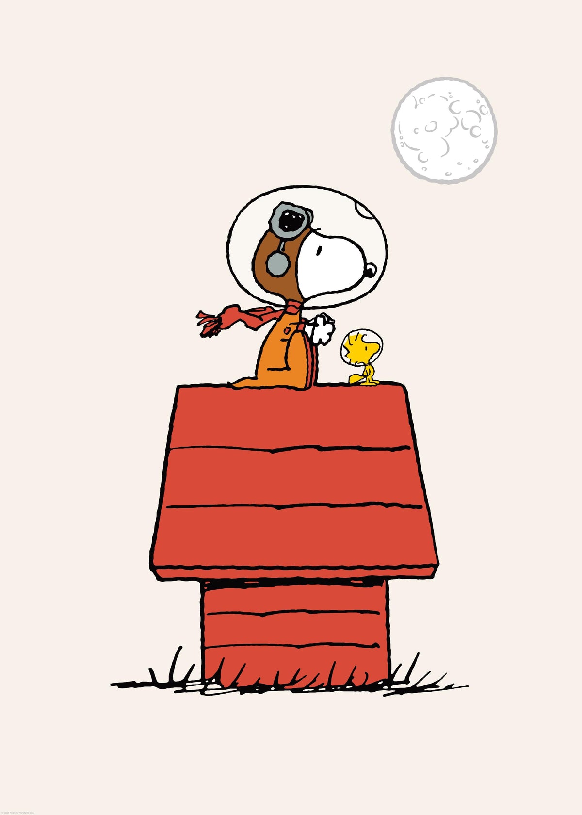 Snoopy Playing Astronaut Print