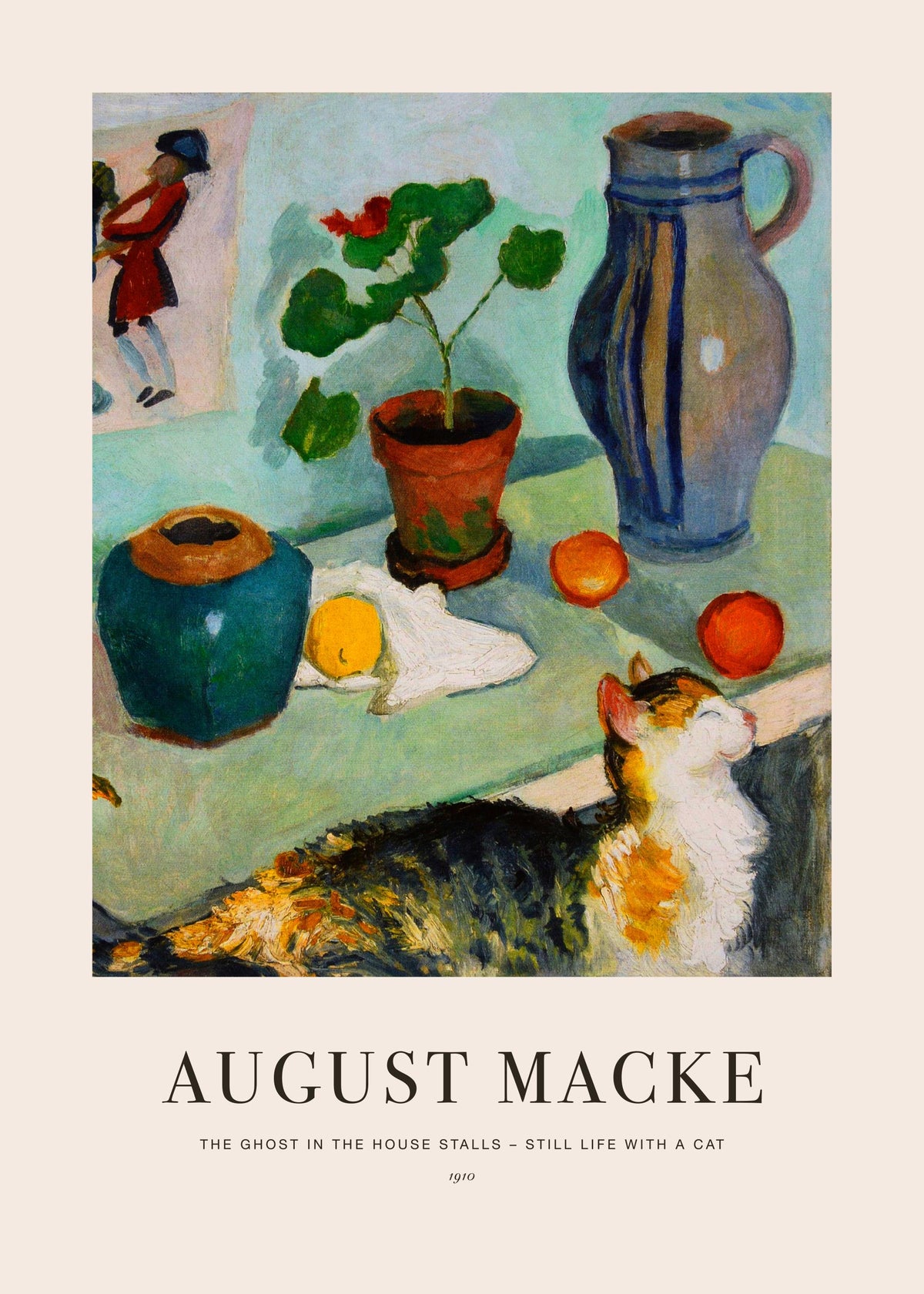 August Macke - The Ghost in the House Stalls - Still Life with a Cat Print