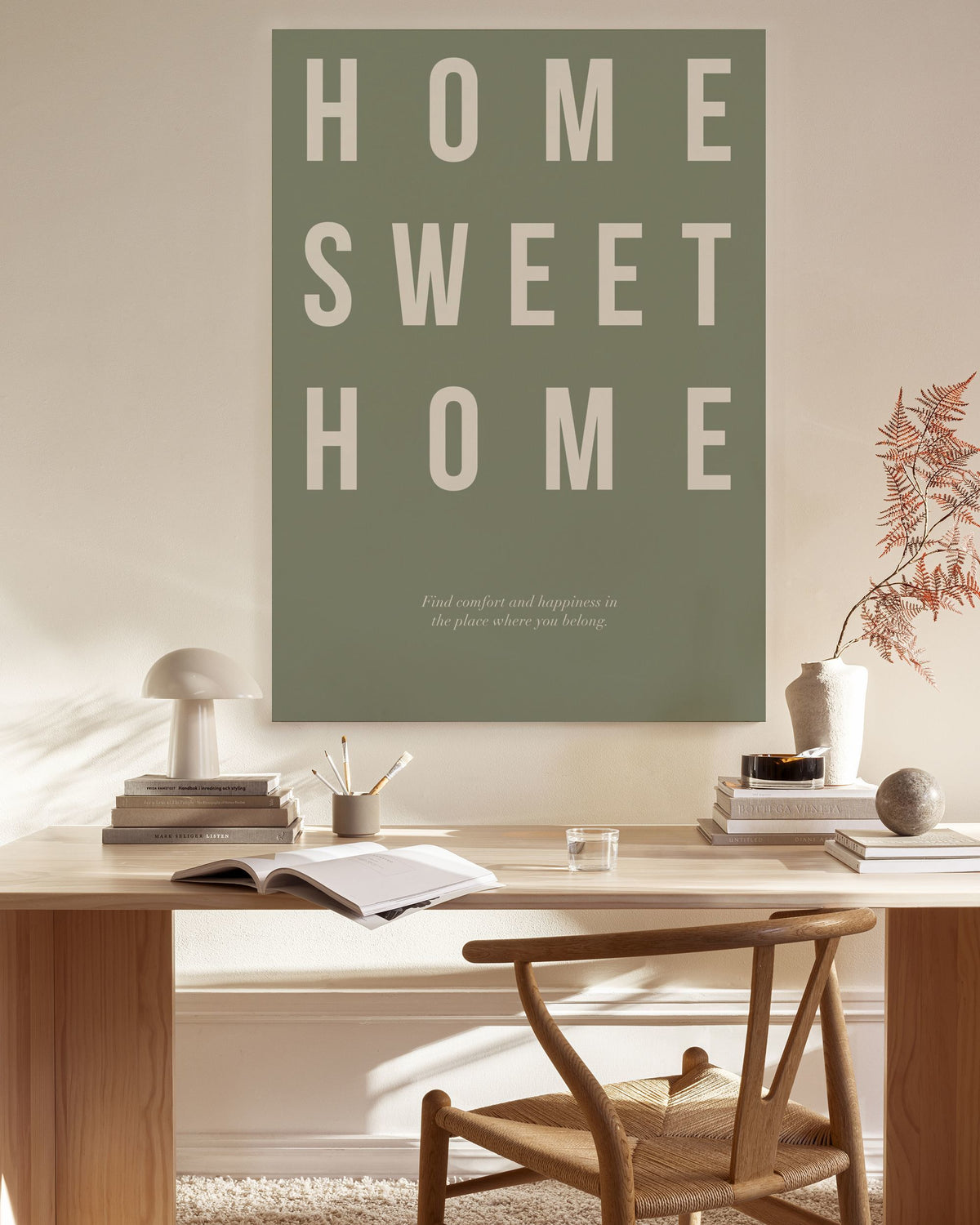 Home Sweet Home in Green Canvas print