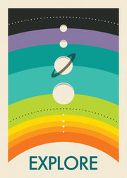 Jazzberry Blue - Rainbow Solar Systemn Print