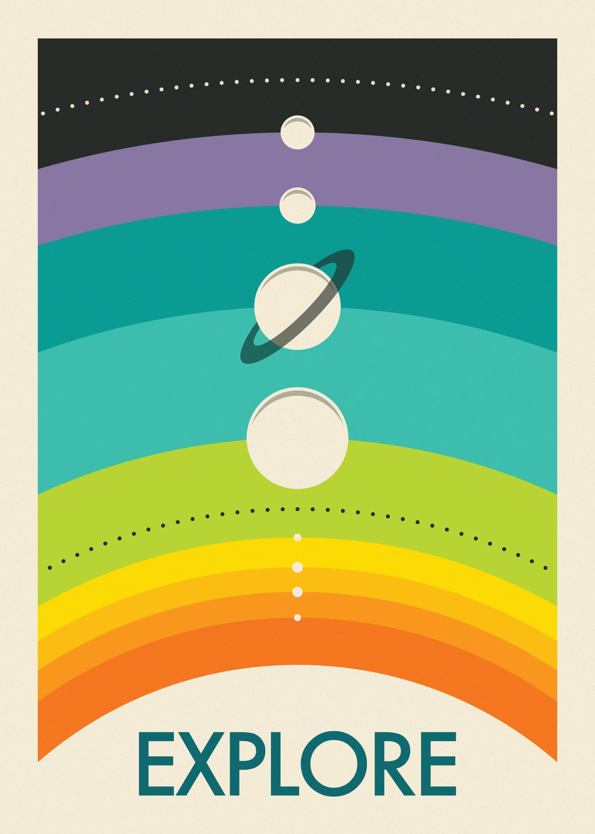 Jazzberry Blue - Rainbow Solar Systemn Print