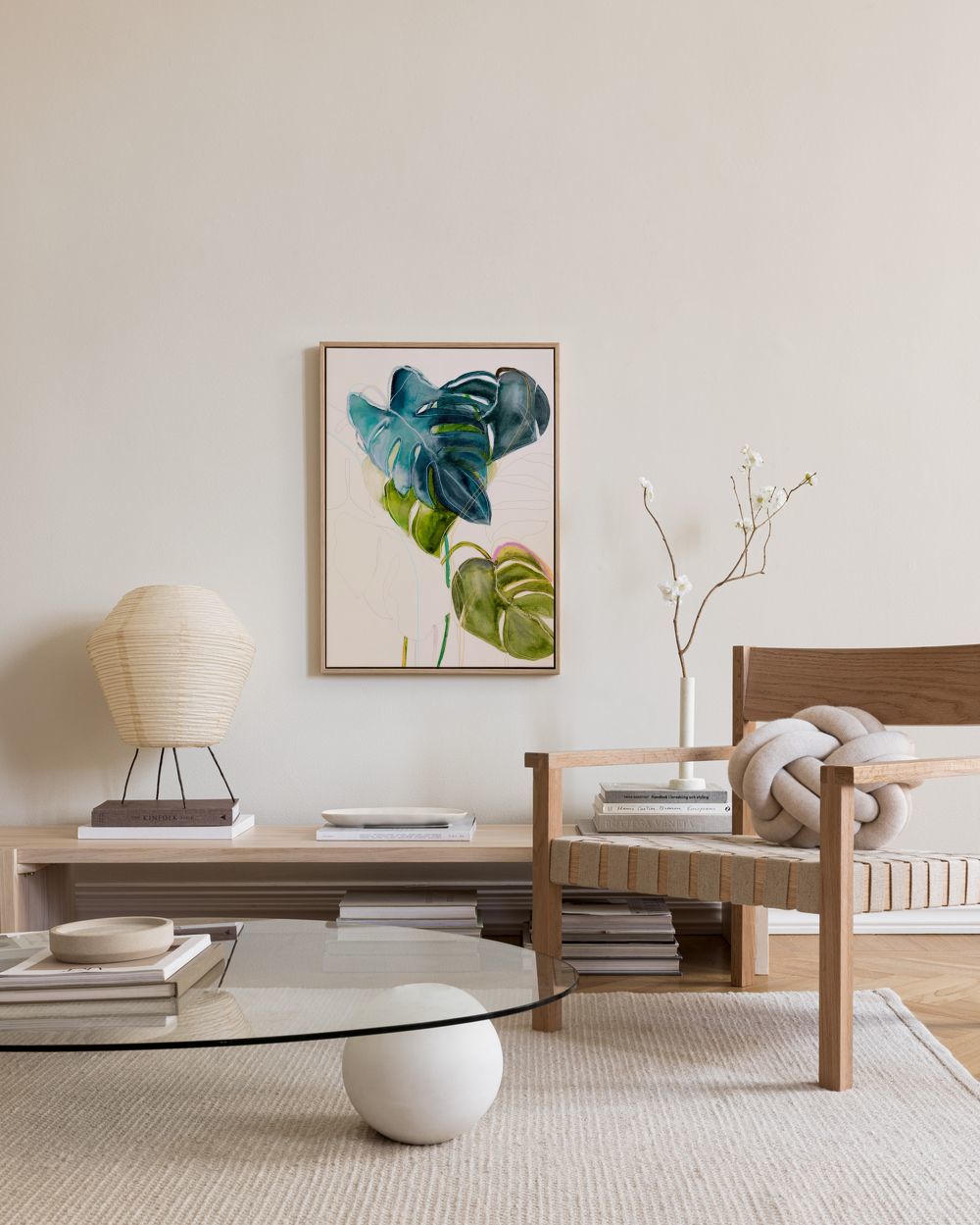 Leigh Viner - Blue Monstera Canvas print
